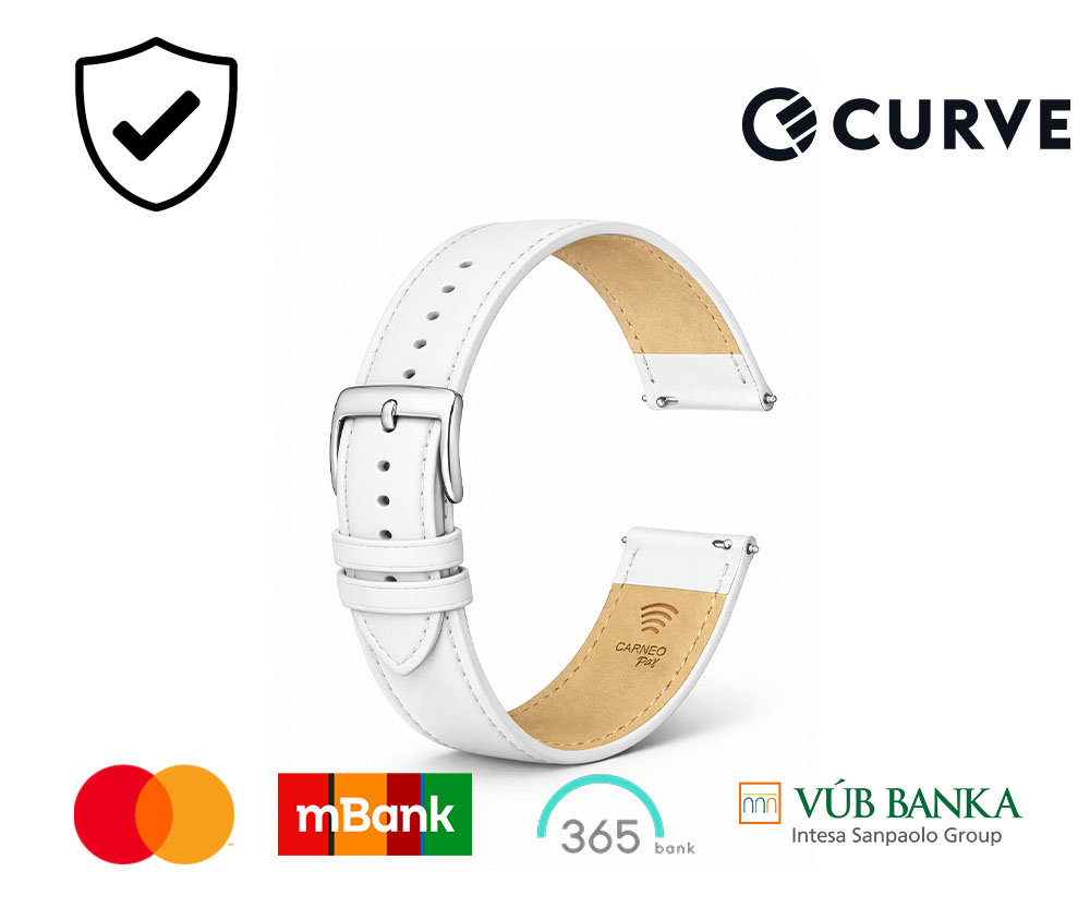 Carneo Pay Armband weiße Lederoptik Zahlungen